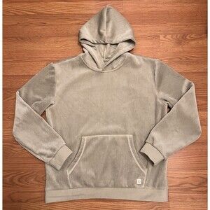 MARINE LAYER Velour Corduroy Hoodie Pullover Sweatshirt Soft Abbey Stone Men's M